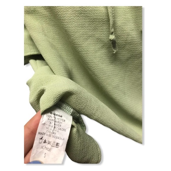 Expose | Bohemian Green Cold Shoulder Blouse - Picture 9 of 9